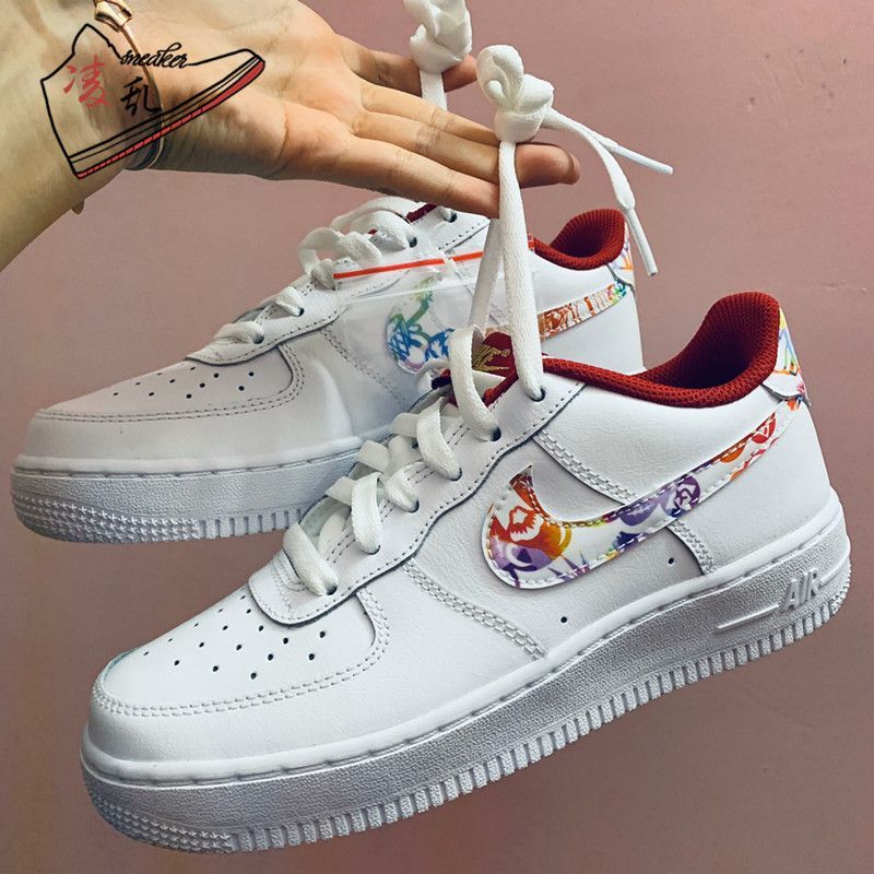 【官方旗舰自营店】af1 空军一号 新年剪纸 鸳鸯 低帮休闲板鞋 全黑