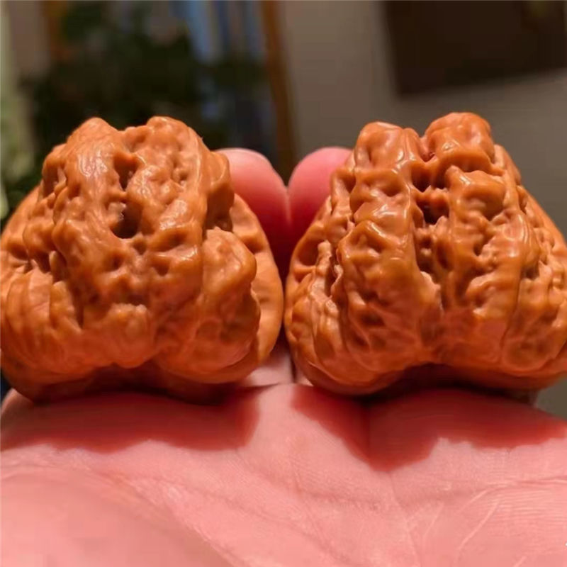 山中玉文玩核桃延庆蛤蟆头手把件手玩核头野生闷尖狮子头精品手盘玩