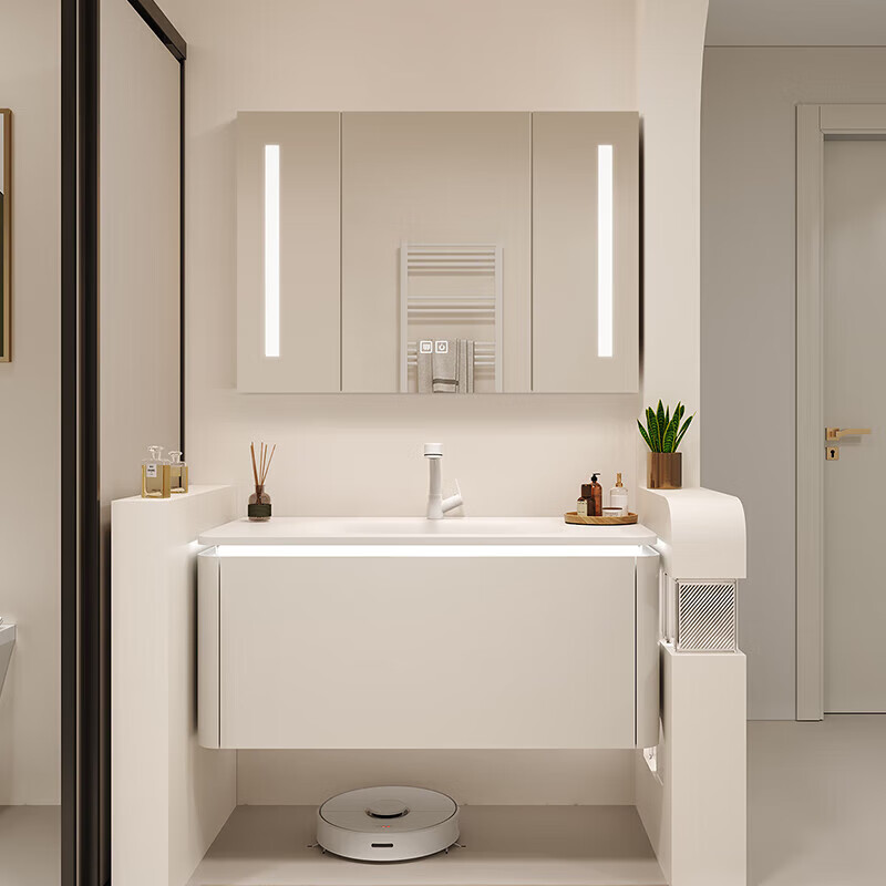 日本卫浴toto 网红可丽耐一体盆实木圆角浴室柜组合洗手盆洗脸盆柜