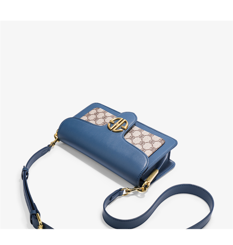 ghg品牌女包大牌奢侈品小方包酒神包2021年新款潮斜挎腋下包 印花蓝