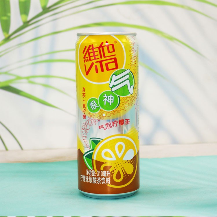 vita维他气泡柠檬茶维他奶茶饮料310ml8罐听装24罐整箱气泡柠檬茶310