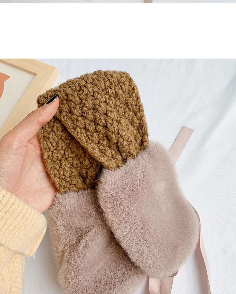 护耳罩女冬天韩版甜美可爱保暖系带耳套冬季针织毛线耳包耳捂百搭