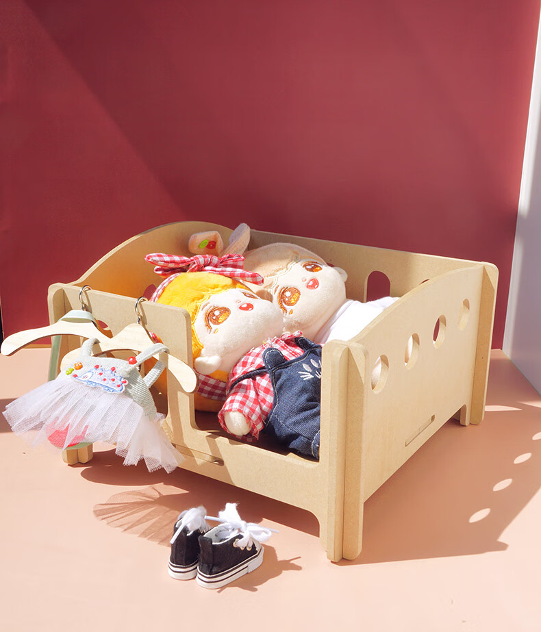 棉花娃娃小床女孩过家家玩具床bjd棉花娃娃床公主玩具婴儿床儿童仿真