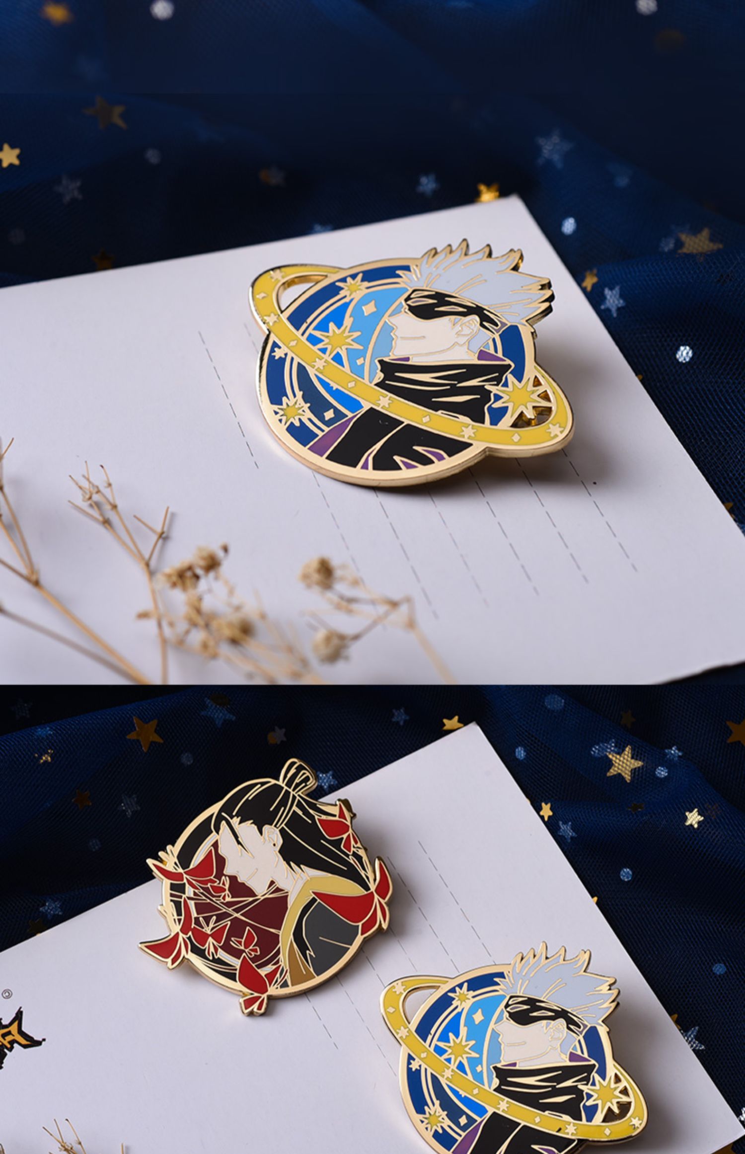 尚路 咒术回战五条悟伏黑惠5t5周边金属徽章星空胸针二次元动漫吧唧