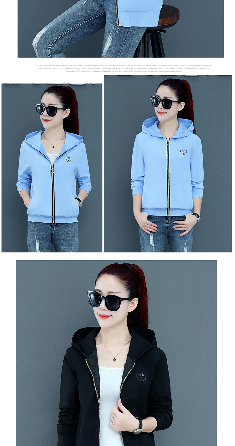 中年女式茄克衫外套短款女士夹克衫春秋女夹克韩版时尚女薄款女拉链衫