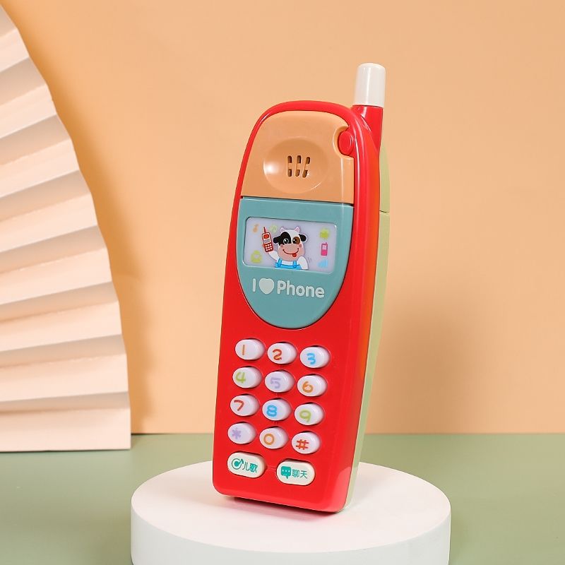 大哥大玩具手机儿童电话宝宝带音乐假仿真女男孩婴儿可咬女孩6164复古