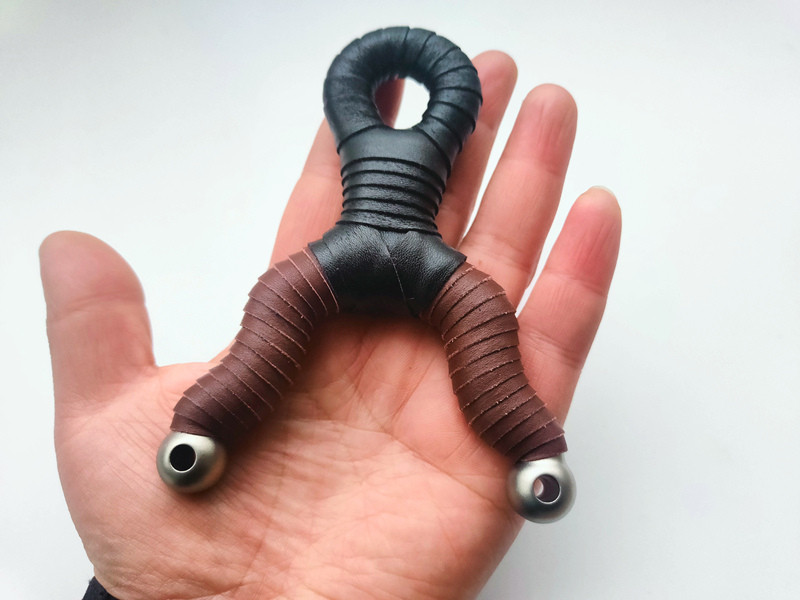 扁皮筋专用闭口单股卡球弹弓钛合金tc21球头铁手超轻小巧口袋闭口铁手