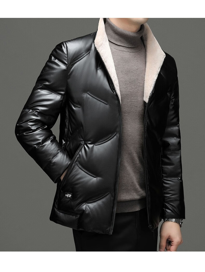 master polo 保罗羽绒服男冬季短版羊毛立领男士保暖防寒保暖外套