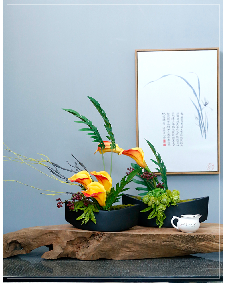 原野花艺新中式仿真花假花家居客厅插花摆设餐厅酒店餐桌软装饰品室内