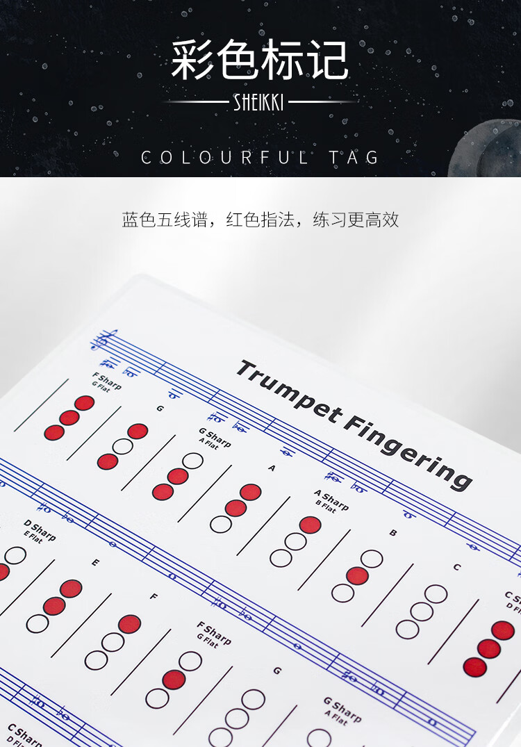 夏奇拉sheikki專業小號指法圖解降b調短號練習表五線譜
