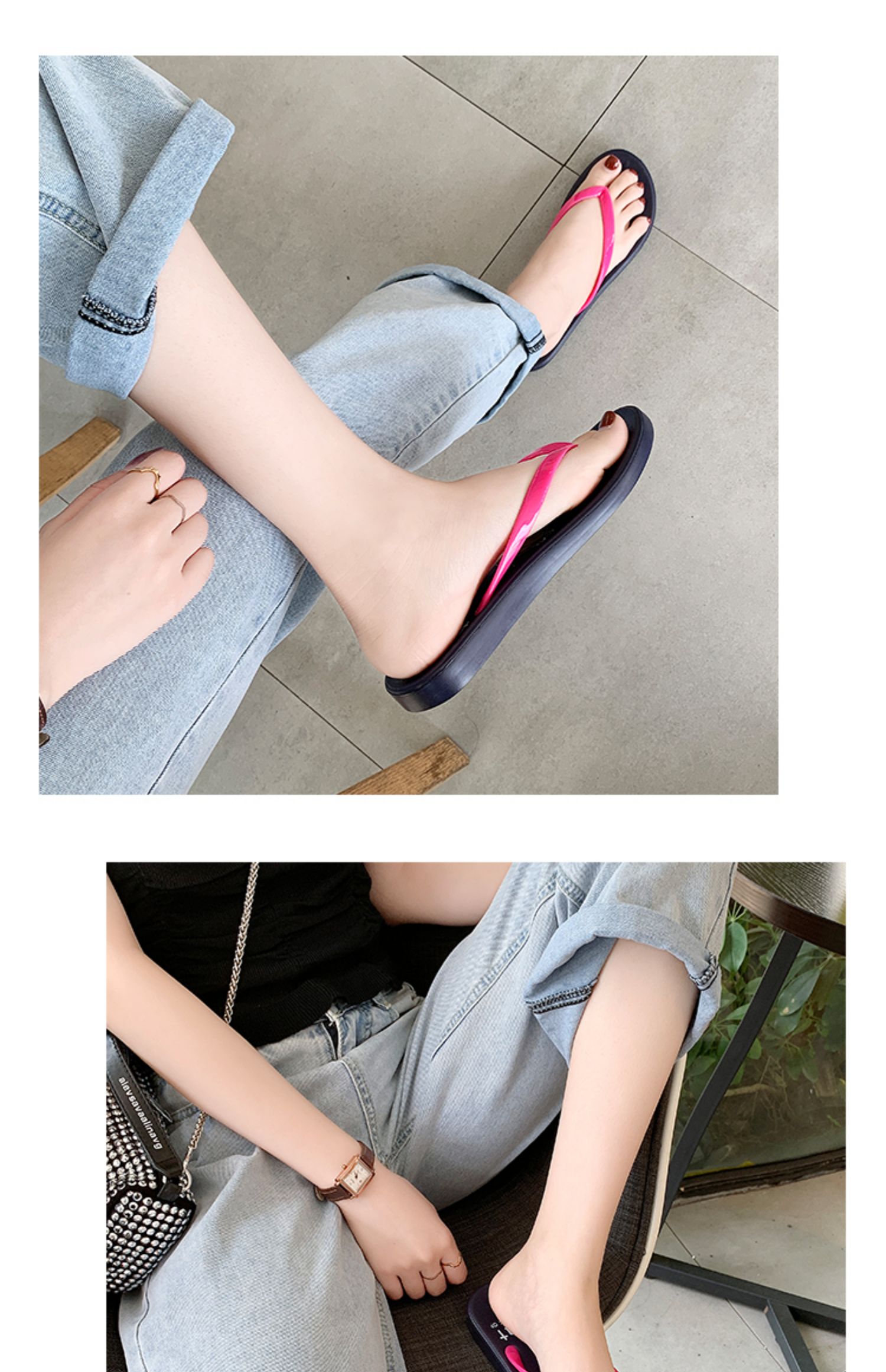 达芙妮人字拖女ins潮夏拖鞋女外穿时尚夹脚沙滩鞋海边防滑洗澡夹板凉