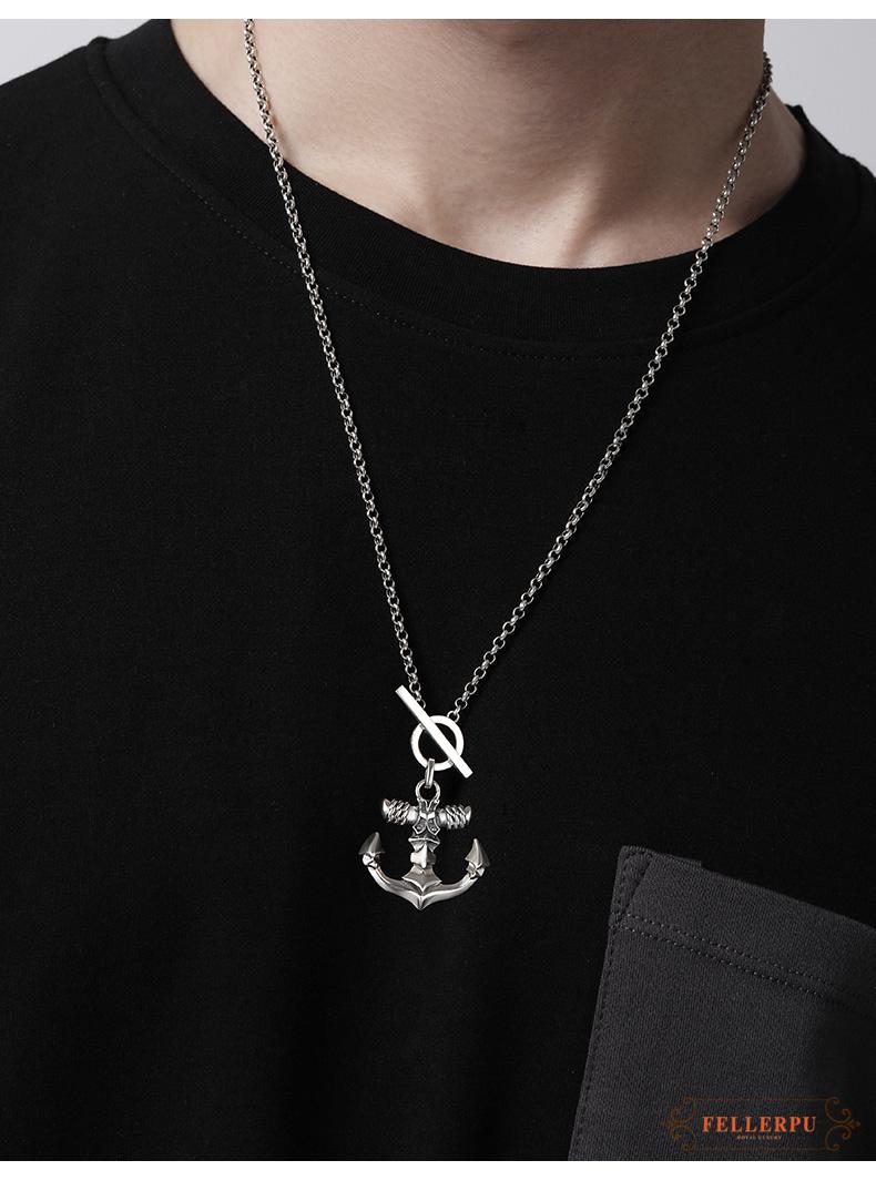 菲乐普轻奢品牌项链男船舵星符潮牌百搭星盘吊坠潮嘻哈配饰小众生日