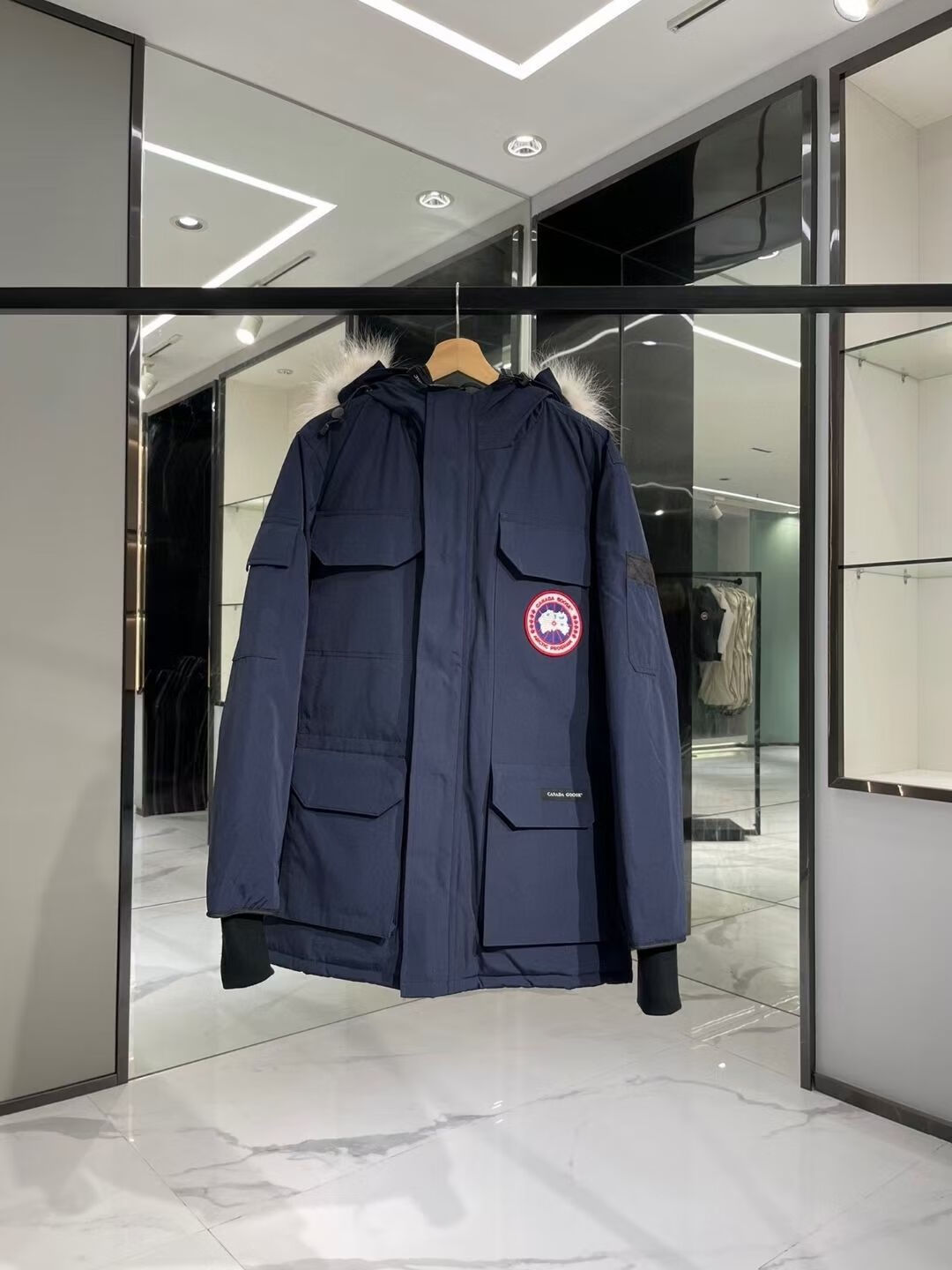 高级版2022新款大鹅08远征款加拿大狼毛领羽绒服男女情侣羽绒大衣