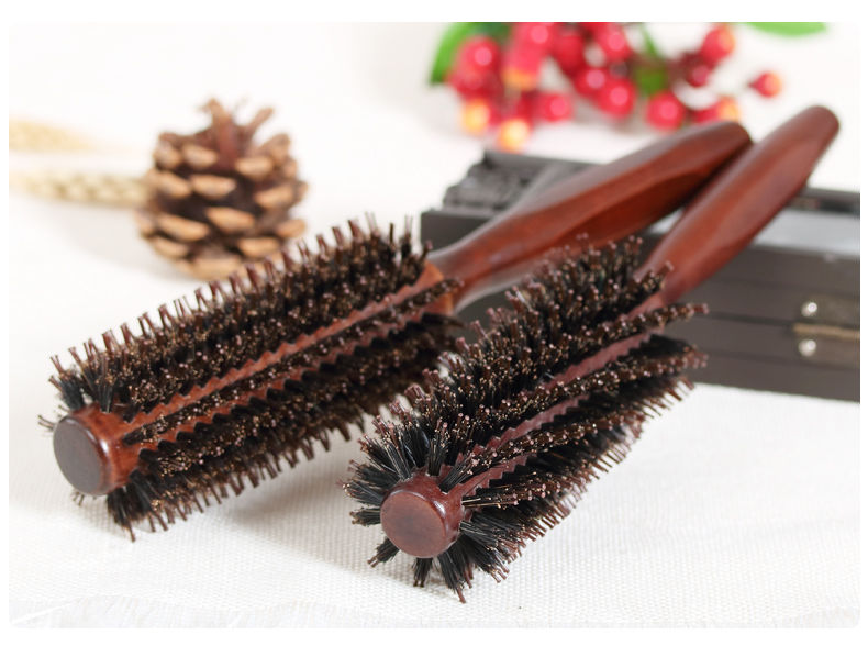 猪鬃毛梳子 猪鬃毛梳卷发梳子内扣家用防静电吹造型梳发廊美发梨花头