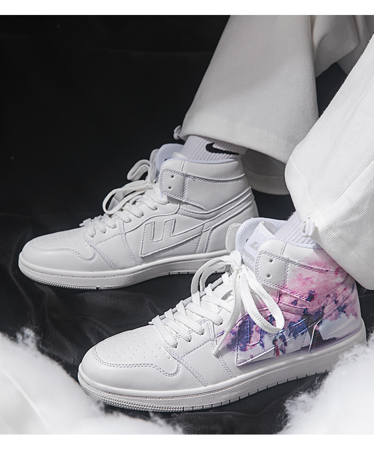 回力ow联名樱花空军一号aj女鞋子情侣高帮运动板鞋 663-金玉良缘前世