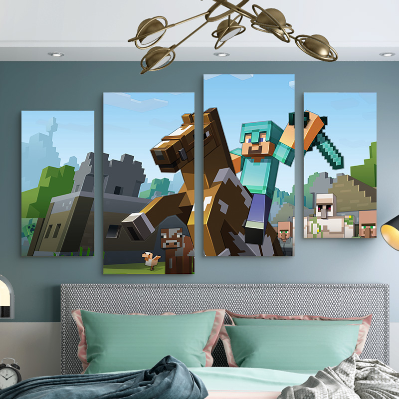 我的世界挂画minecraft海报电竞酒店房间装饰画卧室宿舍墙面壁画 az