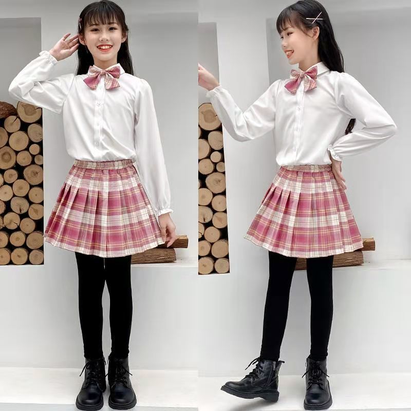 jk格裙儿童女童洋气秋装jk学院风小西装网红同款大童装gk女孩裙子