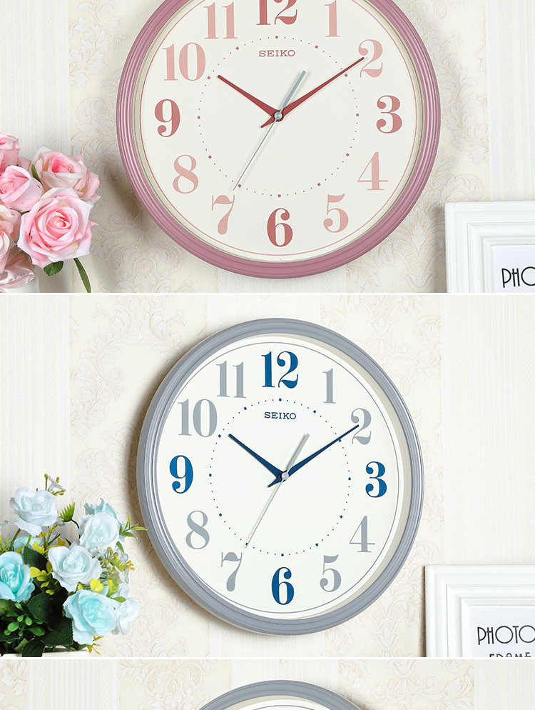seiko精工挂钟客厅现代简约时钟卧室轻奢个性创意时尚静音家用石英