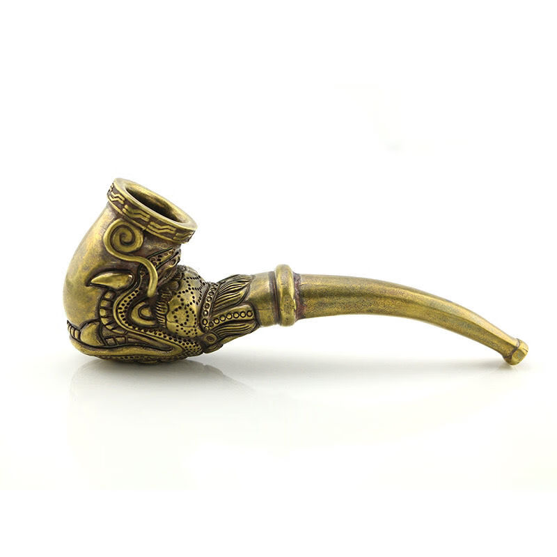 纯铜迷你小烟斗一口香插烟复古烟斗卷烟斗老式便携旱烟斗古玩铜器