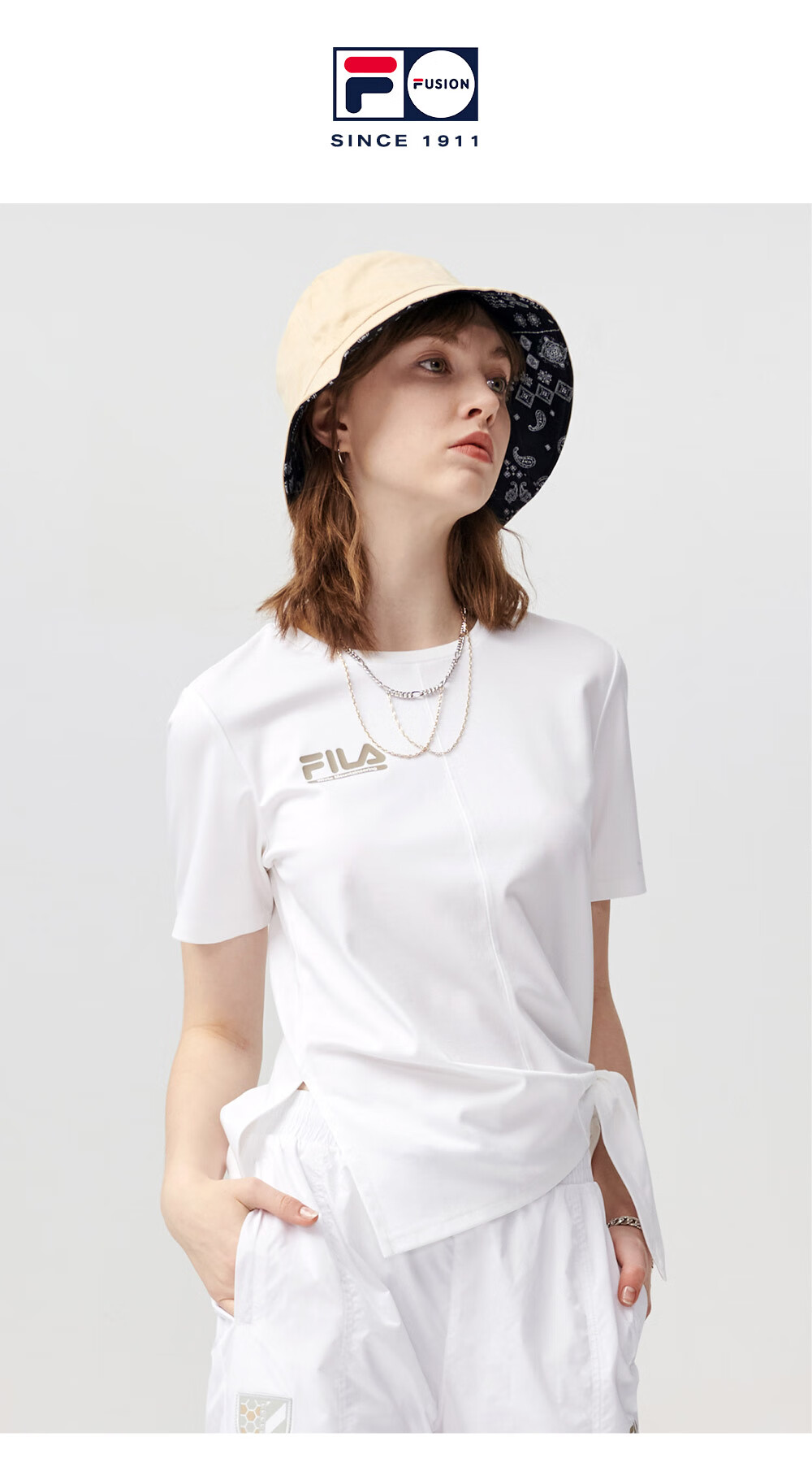 白山联名款filafusionxwm斐乐潮牌官方针织短袖衫夏季新款时尚休闲t恤