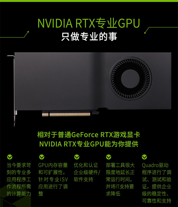 戴尔(dell)英伟达rtx a6000 48gb工作站运算专业设计图形显卡【图片