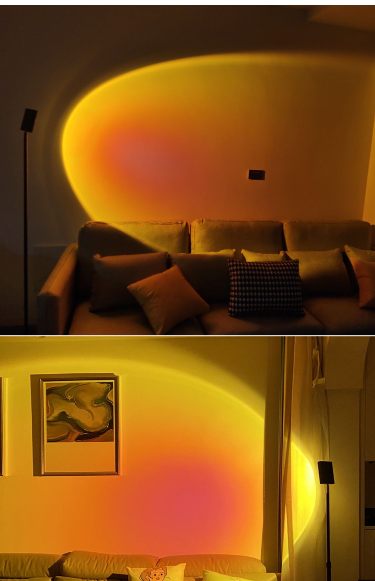 汶那几夕阳灯拍照投影灯落日灯余晖意大利网红氛围灯日不落落地灯日落