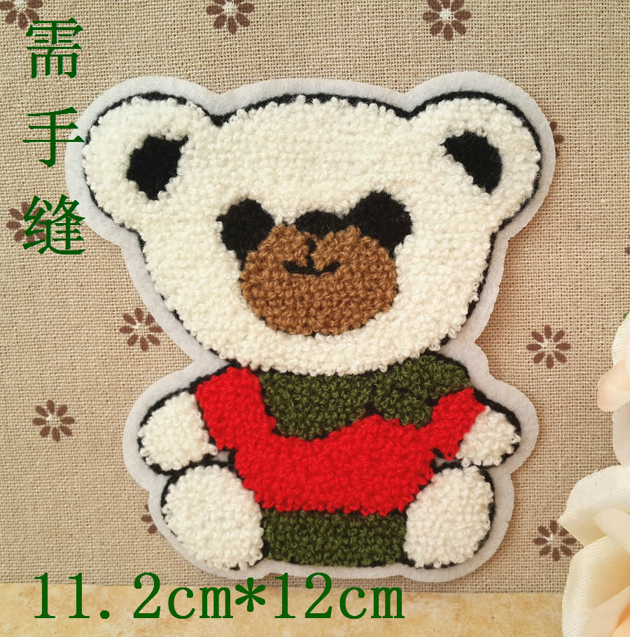 贴花补丁卡通毛巾绣布贴儿童毛衣补丁贴花衣服装饰贴手工辅料手缝小熊