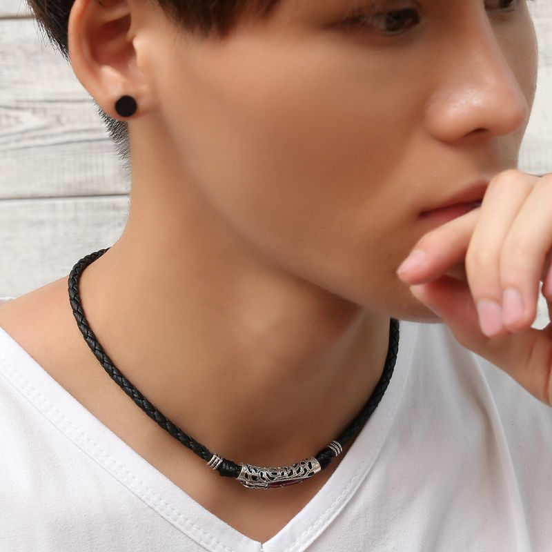 项链男韩版个性霸气简约潮人学生百搭锁骨潮男嘻哈男士挂件男生 千里