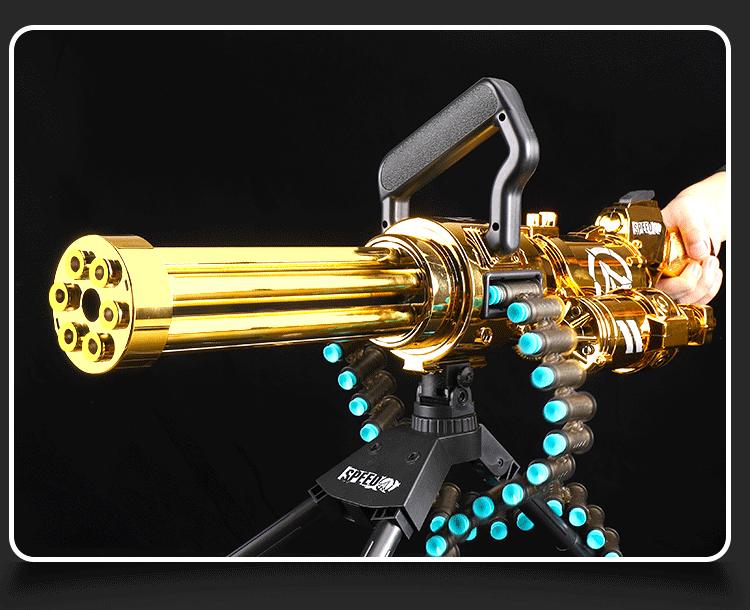 玩具枪机关抢吃鸡重机枪圣诞节礼物蓝色加特林手持版120弹壳160软弹