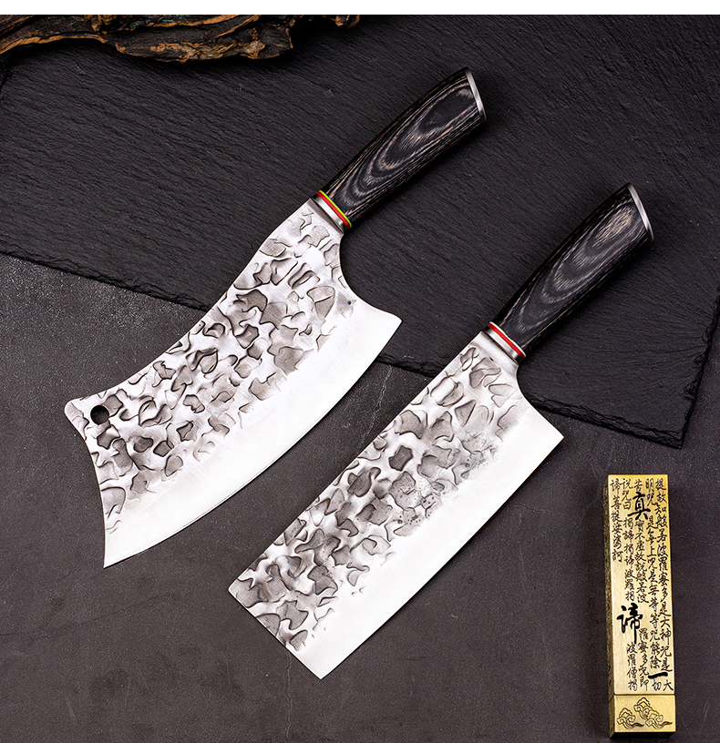 切片菜刀家用菜刀锤纹锻打小菜刀女士老中式厨房刀具高碳锰钢 小菜刀