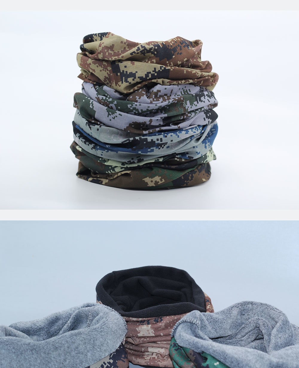 荒漠迷彩围脖冬季迷彩加绒脖套围脖头护颈男款冬季保暖加厚加绒百变