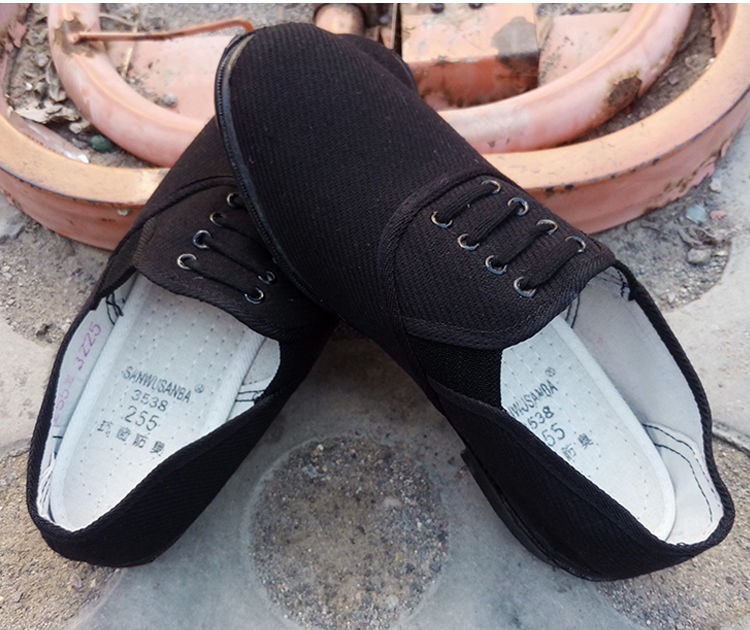 87布鞋低帮解放鞋中老年男一脚蹬老北京酒店工作鞋帆布鞋黑色42