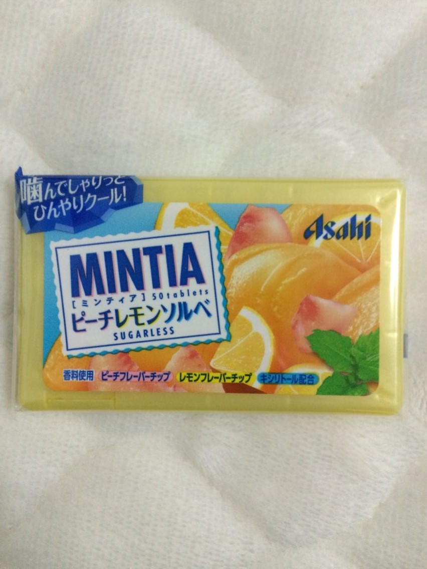 现货日本asahimintia清凉薄荷糖润喉糖多口味50粒新鲜桃子味22克新品