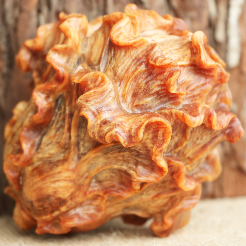 琥珀木北沉香雕刻白菜原生态手工雕刻松香浓郁松明子 雕刻白菜 普通