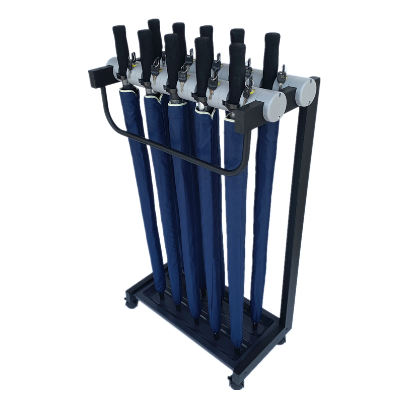 雨伞架12头带锁学校酒店大堂银行创意折叠超市家用广告伞 12头雨伞架