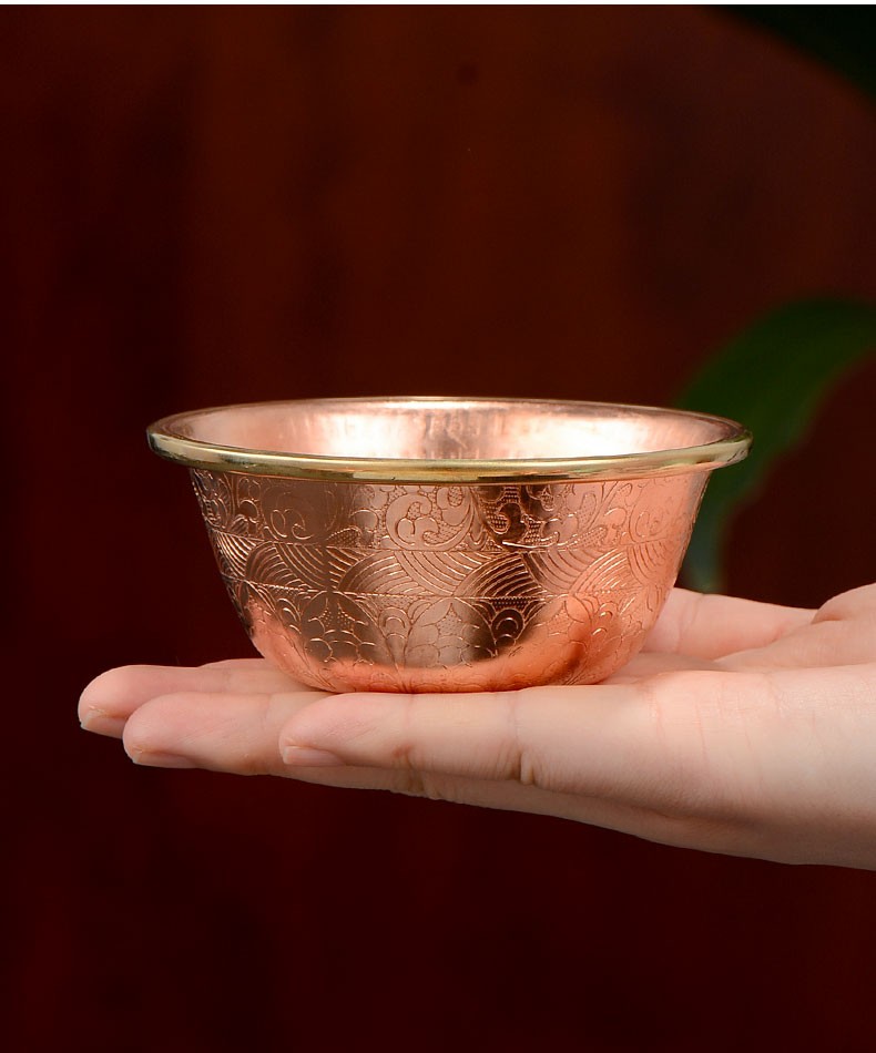 艺巅吉彩 供水碗 吉祥铜水碗供杯佛教用品 直径约9cm