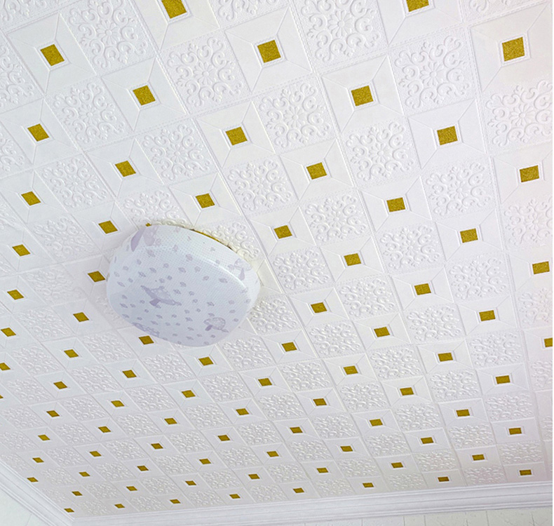 墙顶贴纸 棚顶贴纸墙纸自粘3d立体墙贴卧室温馨防水防潮天花板吊顶