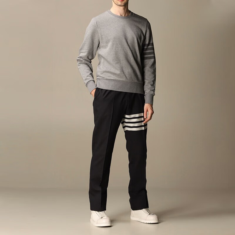 汤姆 布朗(thom browne) 卫衣 男士经典条纹圆领套头卫衣男装 mjt248a