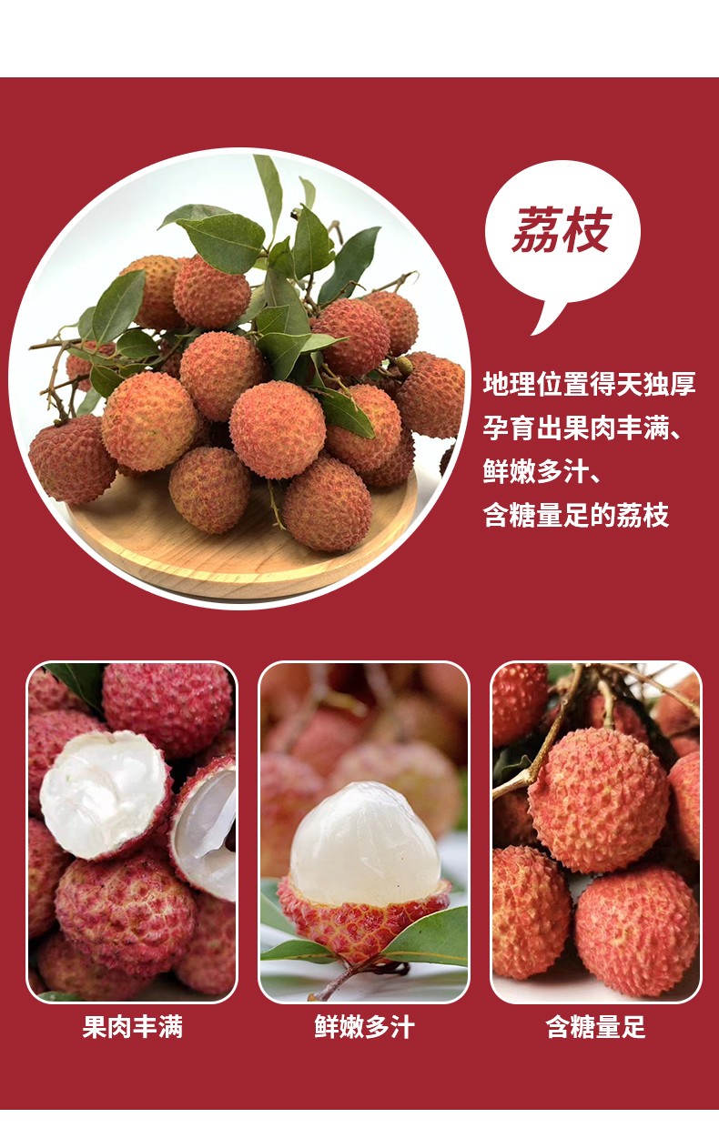 新鲜白糖罂荔枝 广东高州荔枝 新鲜水果 净重5斤大果【图片 价格 品牌