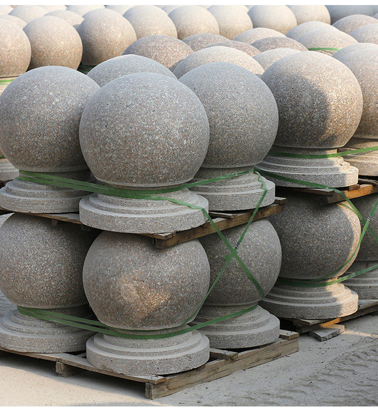大理石球圆球广场石墩子隔离防撞花岗岩石球墩阻车石