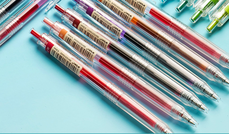 黑色圆珠笔 按晨光本味彩色中性笔36色学生多色彩笔24色0.