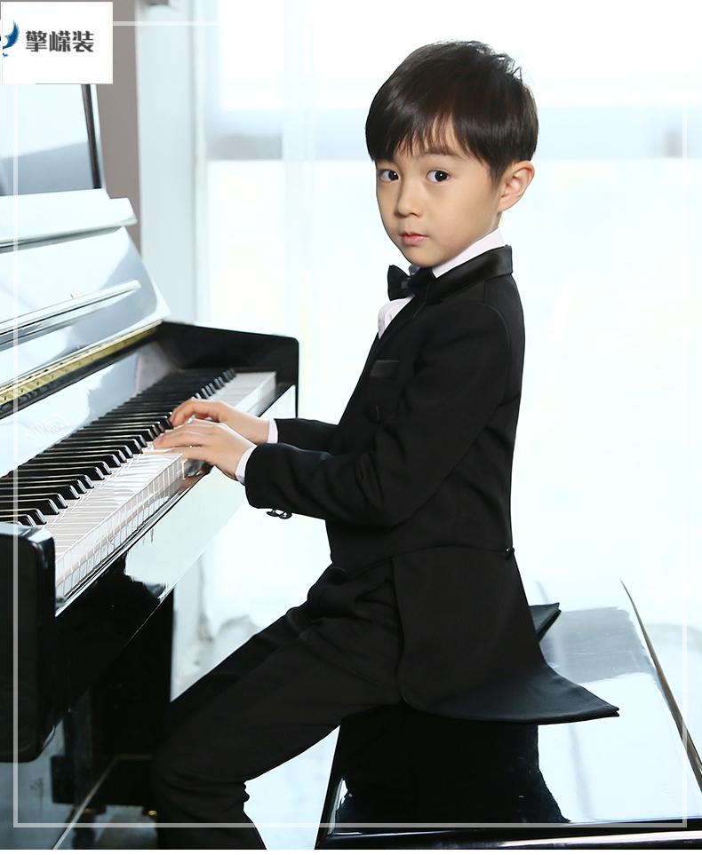 儿童礼服男童燕尾服宝宝小主持人花童婚礼钢琴演出服男孩西装套装擎嵘