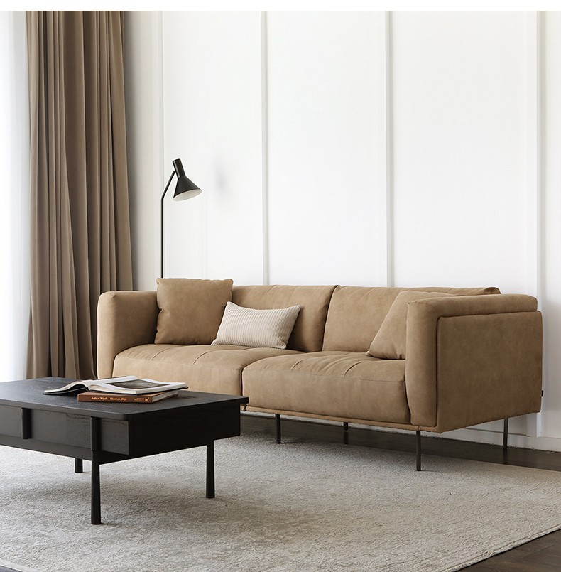 贝意品 科技布布艺沙发意式客厅简约现代小户型# 浅驼色 三人位2.
