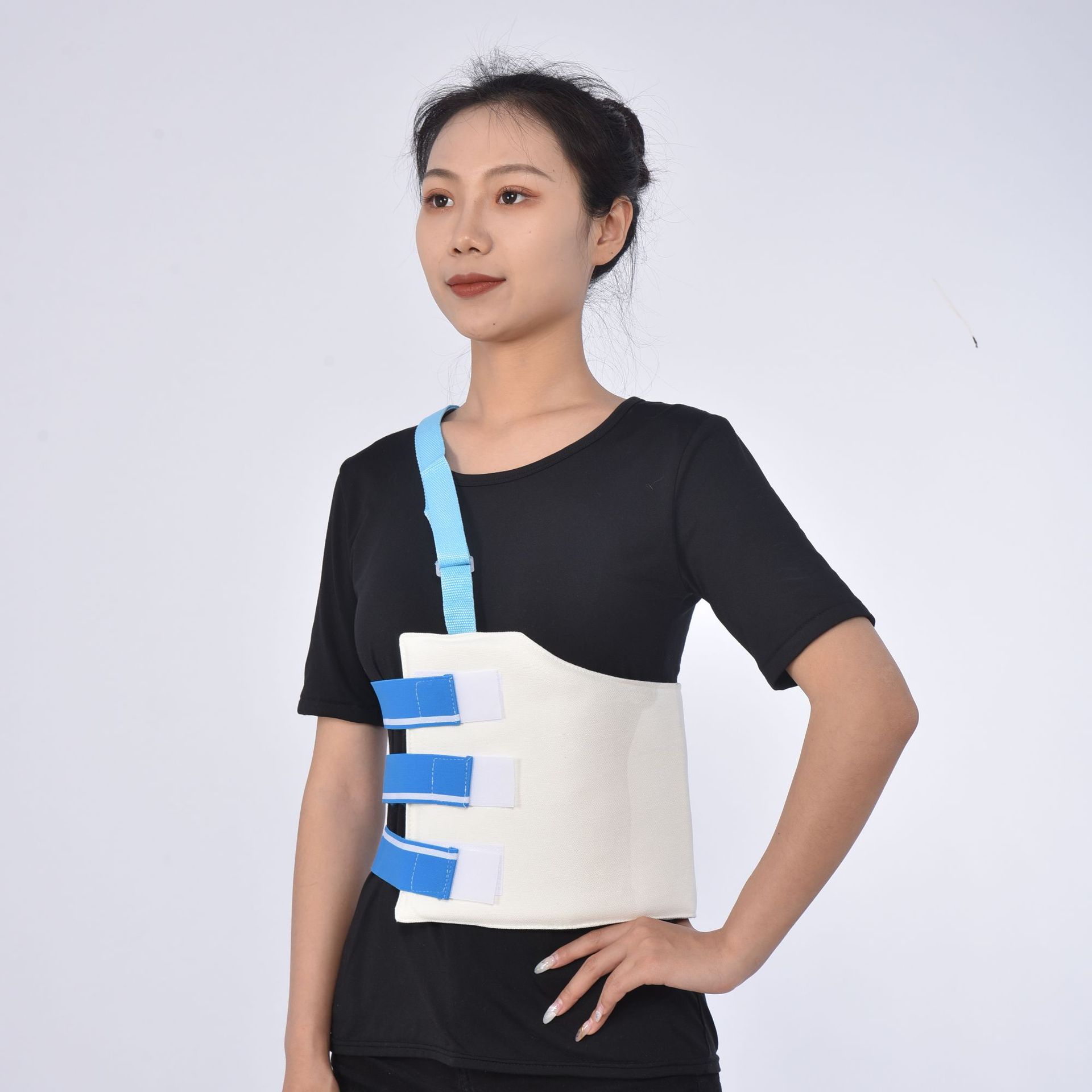 康兴达肋骨固定带胸部约束骨折带胸椎术后保护护具白色l