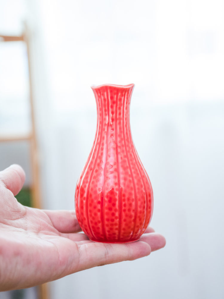 伊麦卡迷你陶瓷花瓶水养植物花器小清新桌面装饰摆件水培容器创意香薰