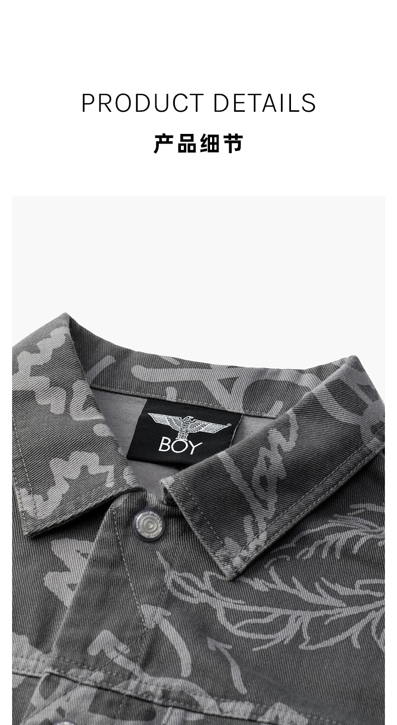 boylondon外套男女同款2022春夏新品涂鸦手绘风牛仔夹克n50002粉色l