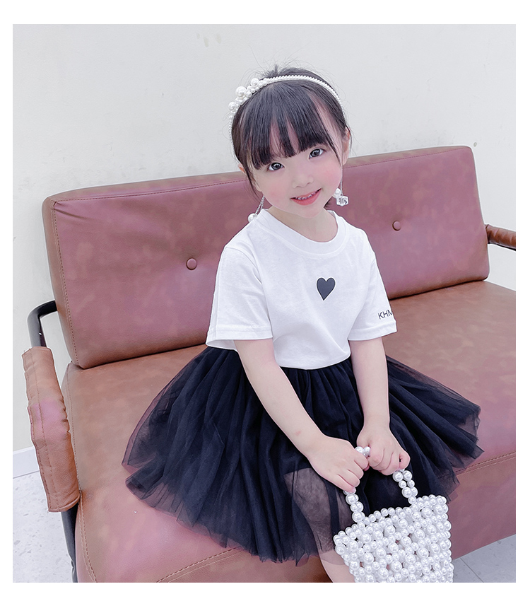 夏装 黑色【短袖t恤 半身裙二件套】 130【身高120cm-125cm年龄8-9岁