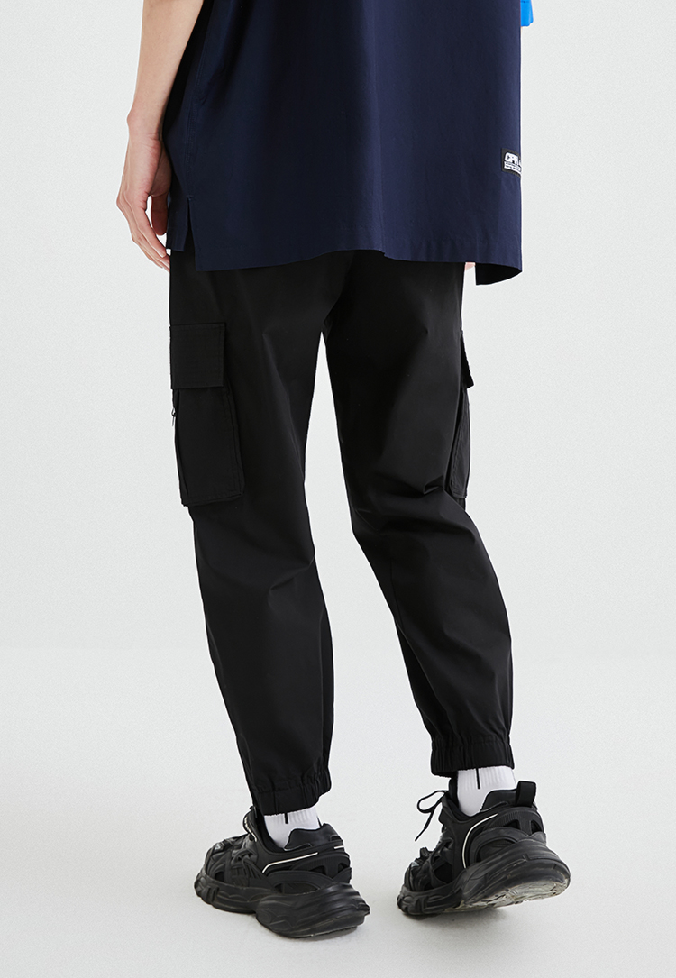 jackjones杰克琼斯夏男潮流街头百搭锥腿休闲工装裤221314008 e40黑色