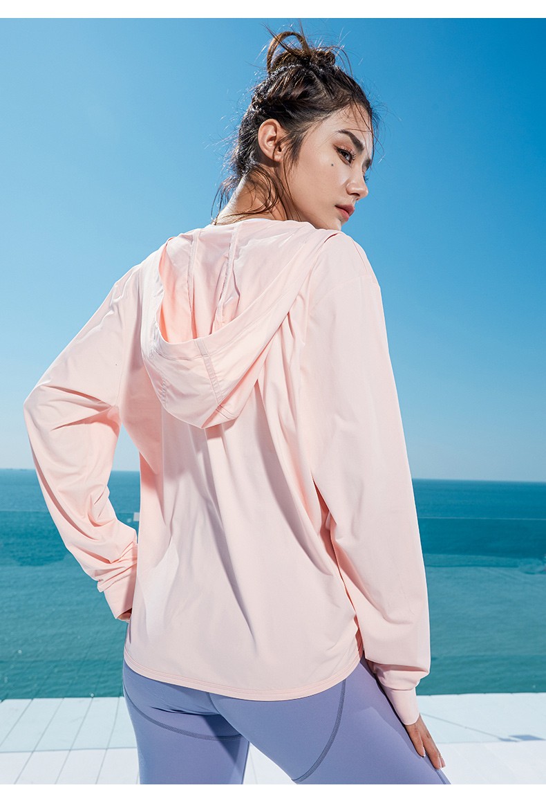 安踏女冰肤科技防晒衣2022春夏季新款薄款连帽开衫休闲上衣运动女 -1
