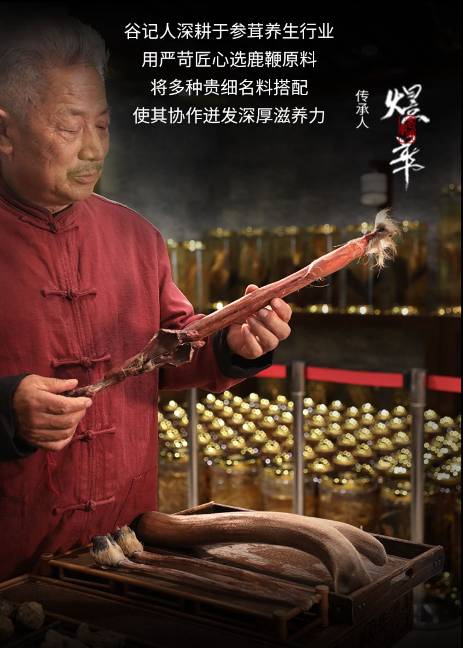 马鹿鞭整根50克礼盒男性补品泡酒料送鹿茸产自吉林梅花鹿乡